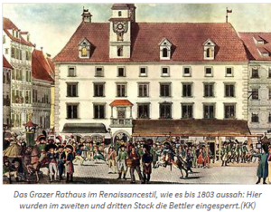 Bettlergefängis im Rathaus (Quelle Austria-Forum)